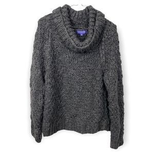 Vivienne Tam Chunky Gray Cowl Neck Sweater
